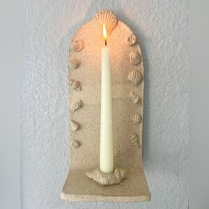 Handmade ceramic seashell candle sconce